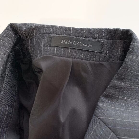 Lauren Ralph Lauren Mens 46L Blazer Jacket Gray Pinstriped 2 Button - Picture 6 of 13